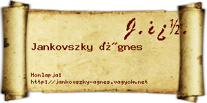 Jankovszky Ágnes névjegykártya